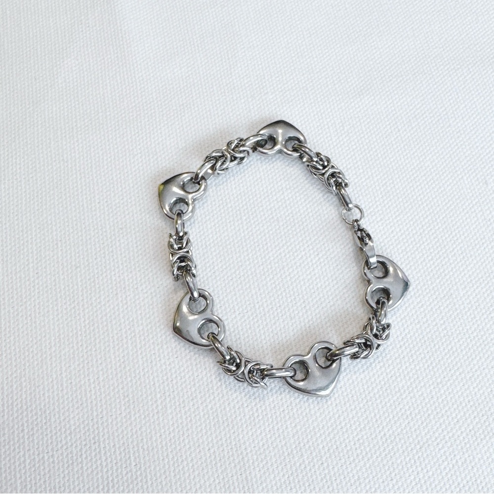 Stainless steel heart chain bracelet - Picture 3 of 4